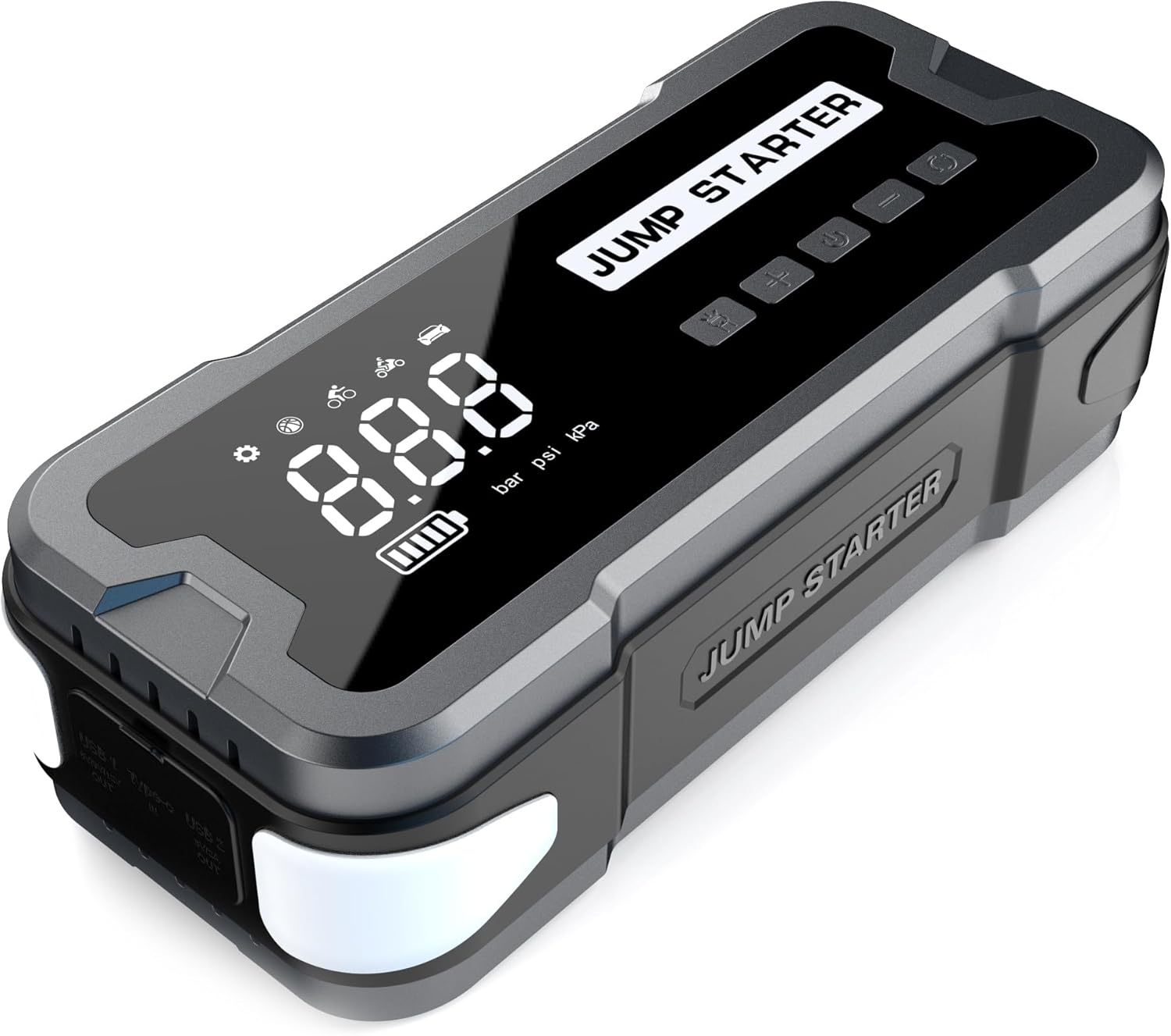 Автомобильное пусковое устройство 10-в-1 3500А с воздушным компрессором 150PSI, аккумулятор 24000 мАч, светодиодные фонари United States