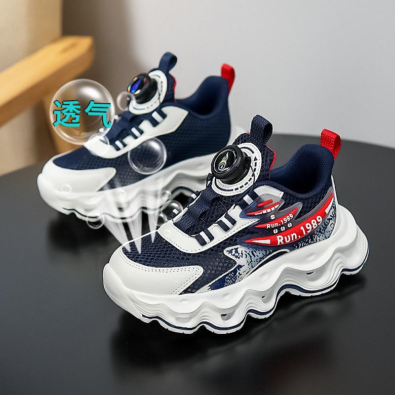 Boys shoes 2025 summer new girls mesh breathable hollow single mesh dad shoes middle older children's sports tide shoes
