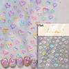 Colored Crystal Star Love Shiny Silver Hollowed Smudging Rainbow Flower Jelly Embossed Nail Art Stickers Manicure Decals