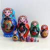 10Pcs Wooden Russian Nesting Doll Stacking Toys Lovely Cute Wood Nested Set for Home
