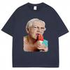 Funny Grandma Licking Red Popsicle Meme T Shirt Cute Granny Ice Cream Humor T Shirts Casual Cotton Oversized Unisex Women Tshirts