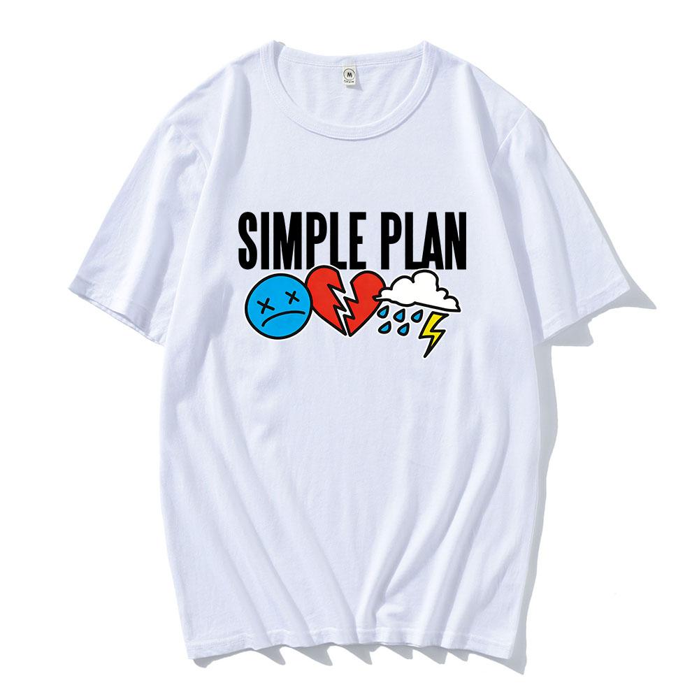 Original 3 Icons Logo T-Shirt Band SIMPLE PLAN Design Print Tshirts Short Sleeve Cotton Summer O-neck Tees Unisex Streetwear Top