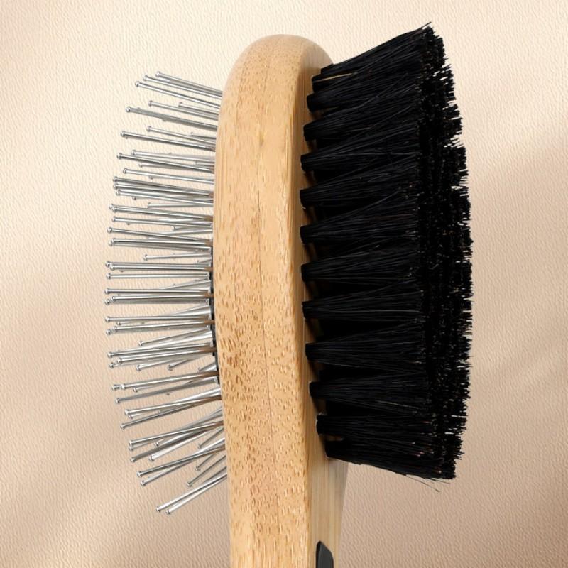 Dog Comb Double-sided Dogs Brush Bamboo Dog Grooming Brush Pet Hair Remover Massage Combs for Cat Hair Knot Cleaning Brushes