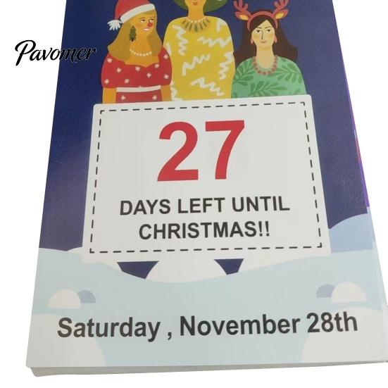 Festive Desk Accessories 2027 Christmas Advent Countdown Calendar, 100 Days Desktop Holiday Party Supplies Paper Flip Calendar for Home Office Decor