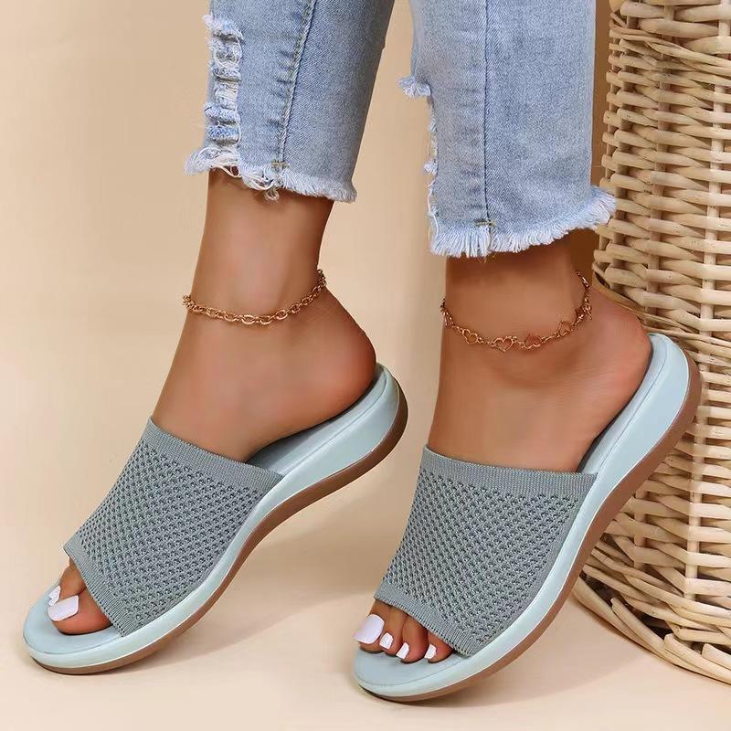 Sandals Women Elastic Force Summer Shoes Women Flat Sandals Casual Indoor Outdoor Slipper Summer Sandals For Beach  Mujer