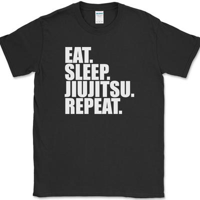 Essen Schlafen Jiu Jitsu Wiederholen T-Shirt Lustiges Kampfsport Hobby Sport Fitness T-Shirt