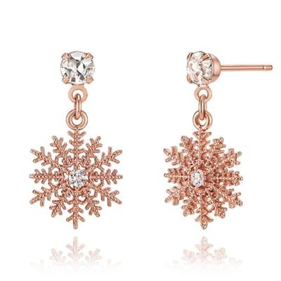 ELLE Jewelry 14K Snow Bling Earrings (Gold Pin) ELGPEE419