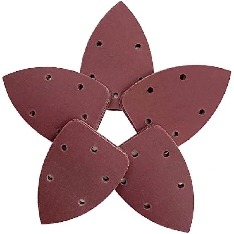 Hârtie abrazivă pentru șlefuit de detaliu, 240 de granule, perne de șlefuit cu șlefuit cu 5 găuri Foi de șlefuit cu cârlig și buclă pentru șlefuit cu detalii de palmier pentru mouse de 140 mm