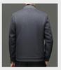 Men's Winter Wool Blend Stand Collar Short Jacket, Middle-Aged Casual Warm Thick Coat