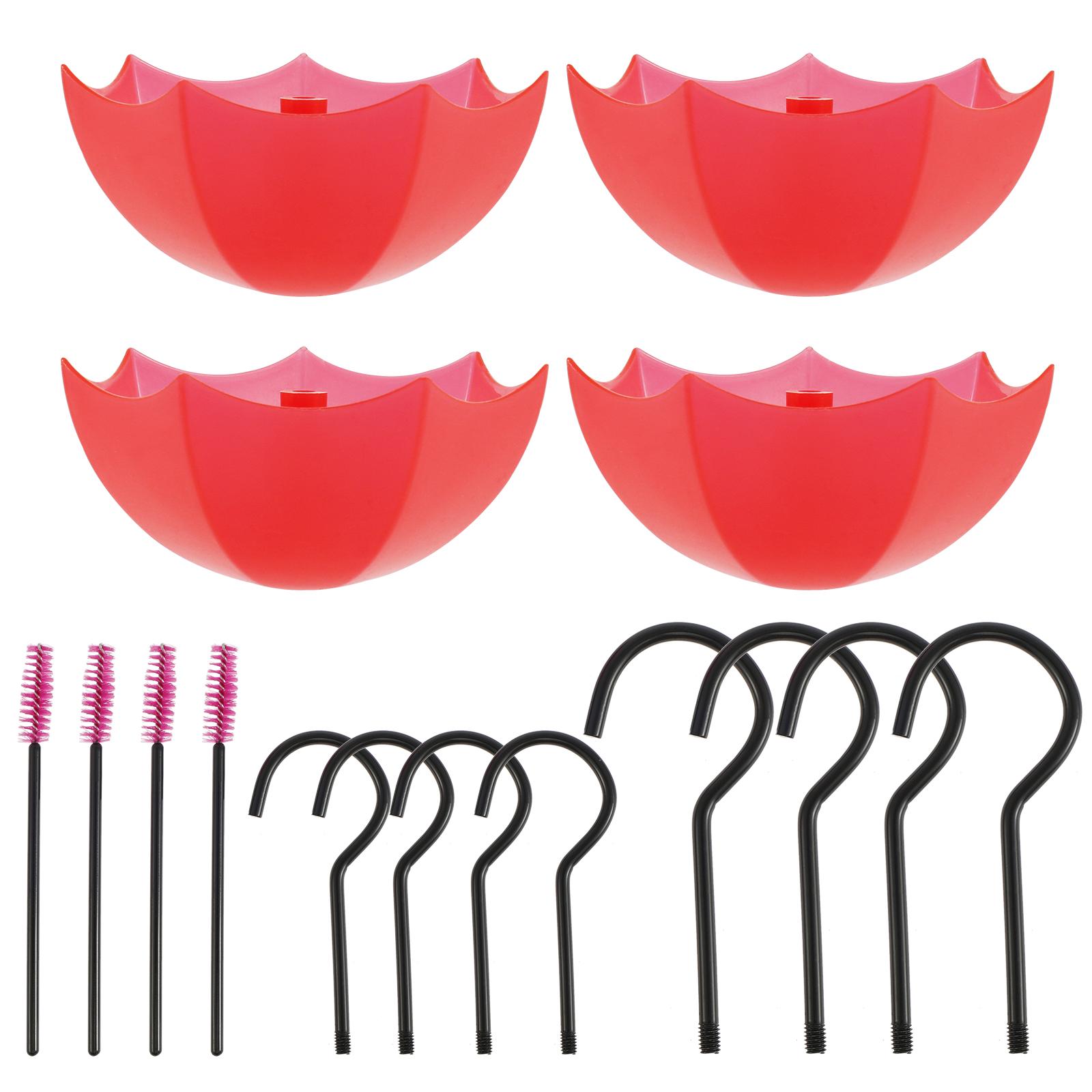 

4 Pcs Hummingbird Feeder Anti Ant Hook 5 OZ Large Capacity Hummingbird Feeder Ant Guard Transparent Plastic Ant Moat with Hooks