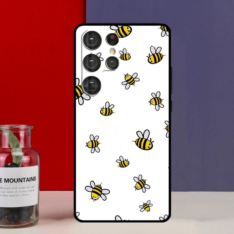 Bee Bumblebee Pattern Funda Case For Samsung Galaxy S25 Ultra S9 S10 S20 S21 FE S22 S23 Plus S24 Ultra Phone Cover