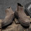 Fashion 2024 Brand Suede Leather Men Chelsea Boots Designer Italy Dress Boots Men Fashion Casual Warm Plush Business Ankle Boots