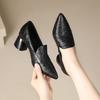 Pattern Sheepskin Women's Shoes Autumn New Style Pointed Rough Single Order Shoes Women's Versatile Mid Heel Commuting Shoes Fashion Shoes Women