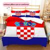 Croatia National Football Team Pattern Bedding Home Decoration Birthday Gift ( 1 Duvet Cover + 2 Pillowcase, Without Core),fan Merchandise.
