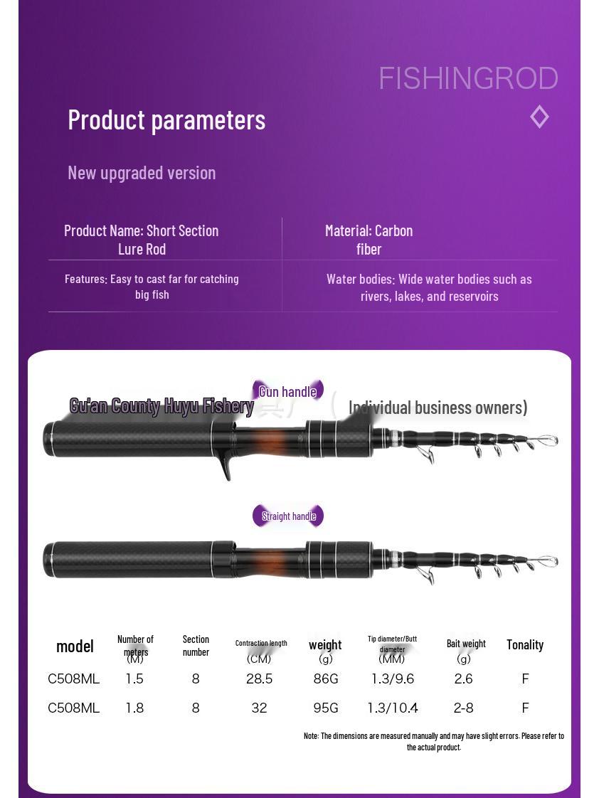 

Ультралегкий телескопический набор спиннинговых удилищ из углеволокна Dragon Roar 1.5m