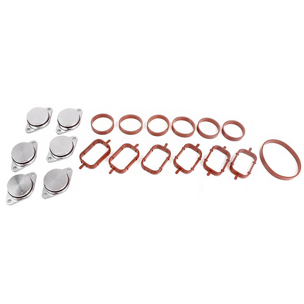 QM-6 X 33Mm Crude Oil Swirl Flap Blanks Replacement Bungs With Intake Manifold Gasket For -BMW E46 E60 E90 320D 330D 520D