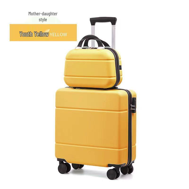 Women's 18" Mini Student Carry-on Suitcase, Aluminum Frame, 20" Compression-Resistant Trolley Case