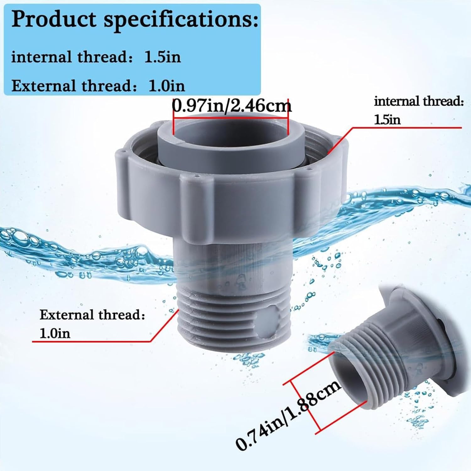 

1.5 Swimming Pool Hose Drain Fitting Connector For P6A1420 P6D1420 P6H1420 P6D1420ASS16 F4D019B-03B Leakfree Connection Pool Water Drainage System