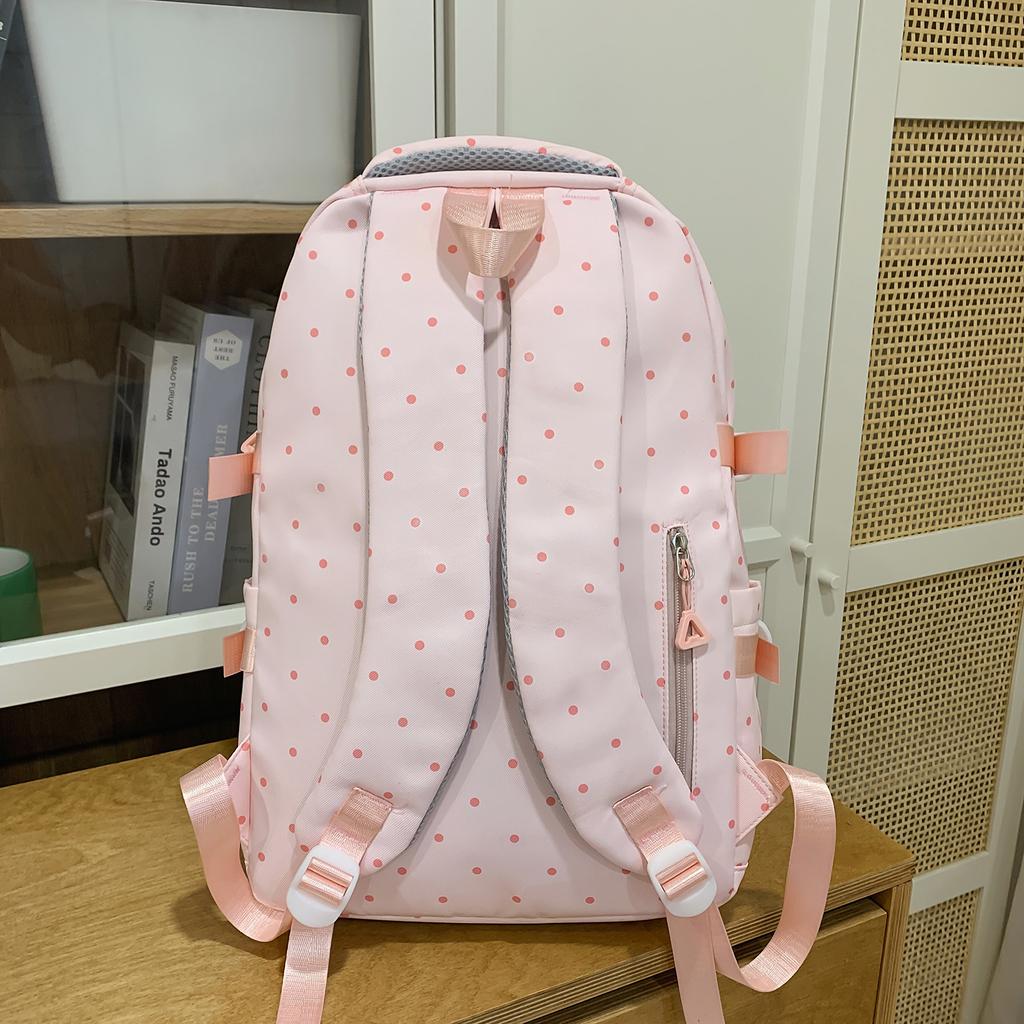 College Wave Point Backpack Junior Senior High School Lightweight Schoolbag Large Capacity Backpack