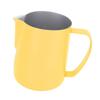 Coffee Latte Art Pitchers Bevel Design 450ml Stainless Steel Milk Frothing Pitcher for Coffee Milk Pale Yellow