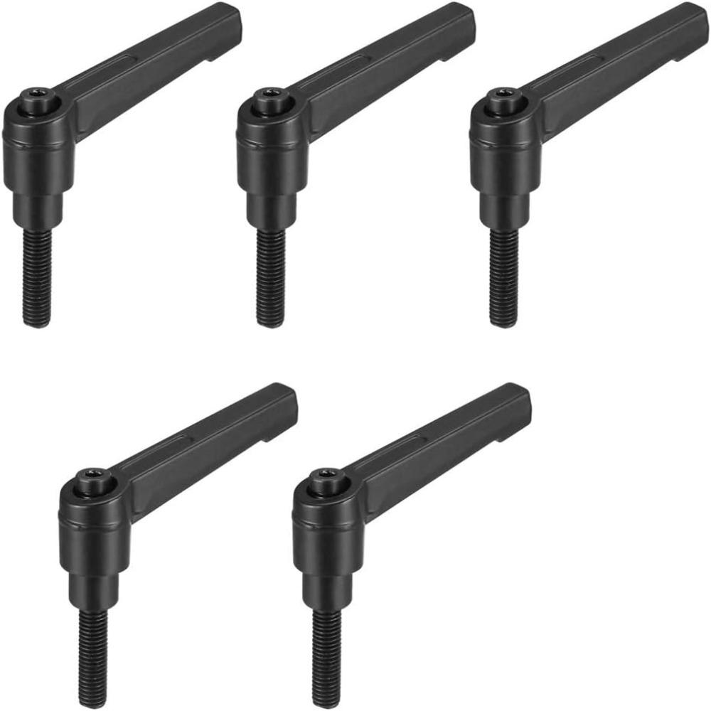 

5 шт. регулируемый зажимной рычаг из легированной стали M6 * 25, кнопочный храповик с резьбой, промышленное оборудование