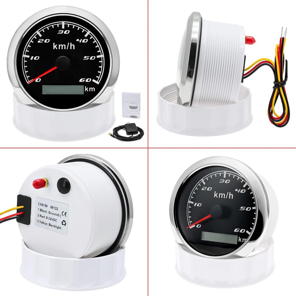 7Color LED Car GPS Speedometer 85MM Waterproof IP67 Speed Meter 60km/h with Antennafor Marine Boat Car ATV Motorcycle