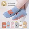 Baby Cartoon Animal Non-Slip Floor Socks with Big Heel Dot Glue for Newborns and Children