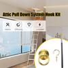 Attic Pull Down Hook Kit Designed for Replacing Traditional Cord In Attic Ladder System with 60 Inch Telescoping Rod