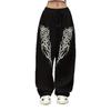 Womens High Street Hip Hop Loose Straight Leg Casual Pants