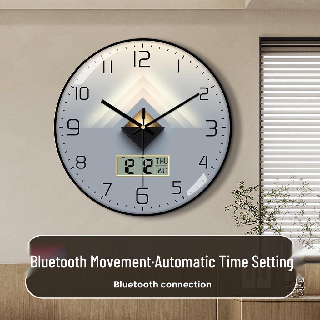 Bestselling Bluetooth Wall Clock with Automatic Time Sync, English LCD, and Perpetual Calendar - Wall-Mounted Electronic Clock