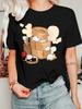 Adorable Chinese Dim Sum Womens T Shirt Steamer Basket Cartoon Dumpling Graphic Tee Short Sleeve Daily Street Ladies Tops