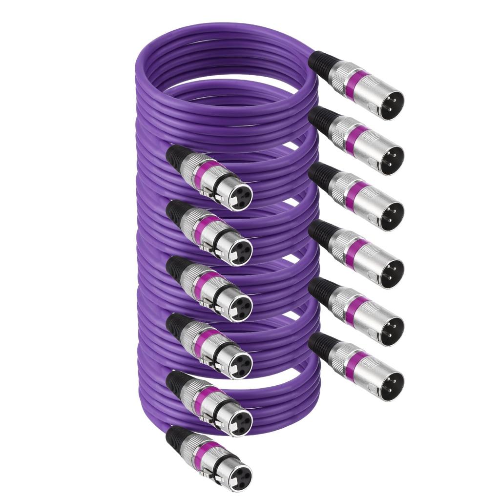 Uxcell 6-Pack XLR Cables, 2m, Microphone Cables, XLR Male-Female, 3-Pin, Balanced Connection, for Live Performances, Recording Studios, Mixers, Stage