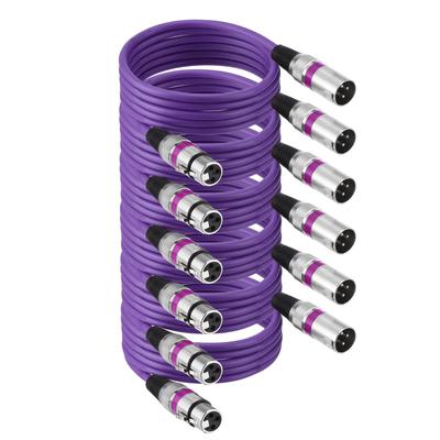 Uxcell 6-Pack XLR Cables, 2m, Microphone Cables, XLR Male-Female, 3-Pin, Balanced Connection, for Live Performances, Recording Studios, Mixers, Stage