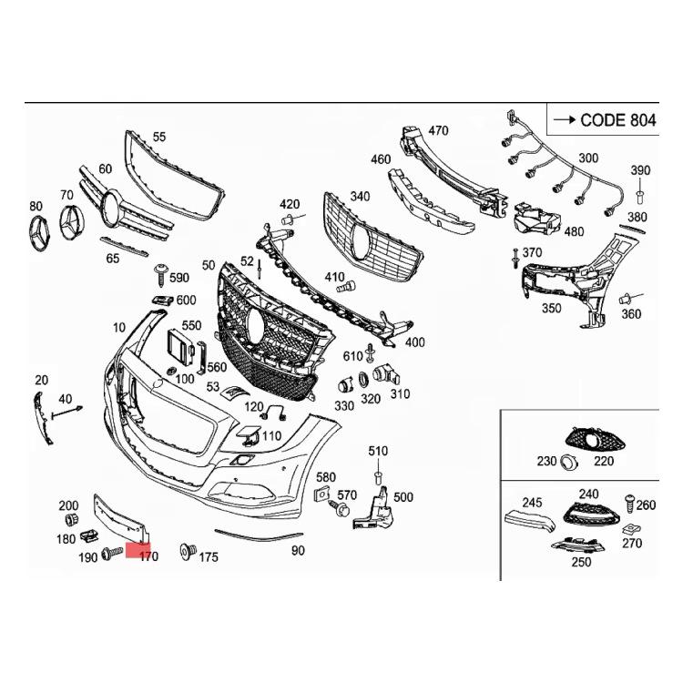 Mercedes-Benz W218 Front License Plate Holder