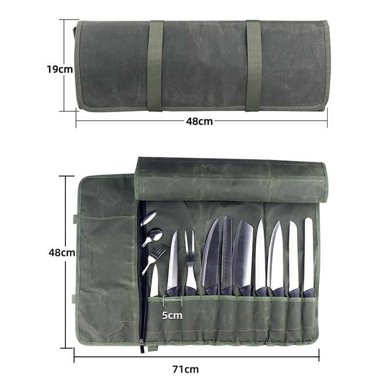 

Портативная сумка для ножей шеф-повара, холщовый чехол для переноски, профессиональный карман для хранения кухонного ножа, сумка-ролик для переноски, органайзер для улицы