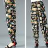 WTEMPO Mom Summer Thin Printed Ice Silk Pants Women Ealstic High Waist Large Size Casual Bloomers Trousers