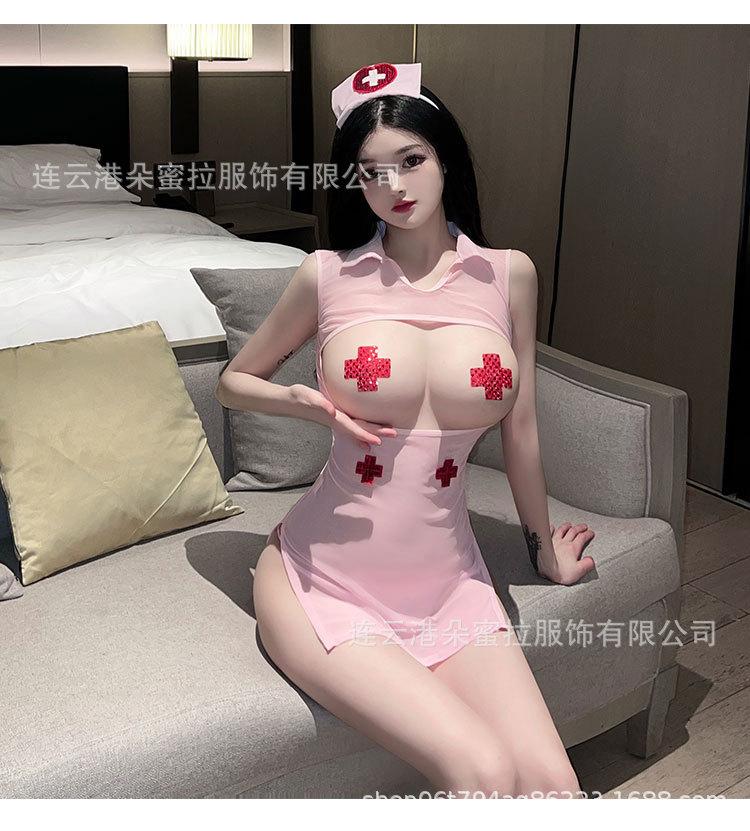 Sexy Underwear Sexy Hollow Hot Nurse Uniform Women's Perspective Uniform Seduction Cosplay