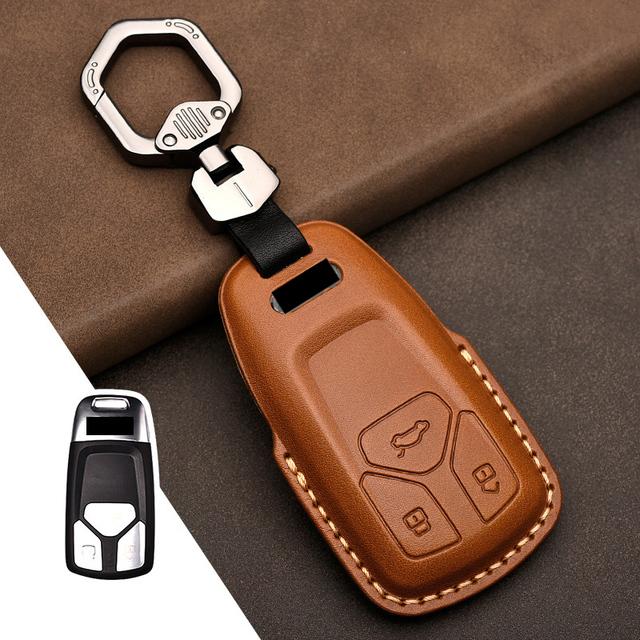 Leather Car Key Case Cover for A4 A4L A5 Q5 Q7 TT 2016 2017 Key 2016 2017 20 18 Styling Accessories