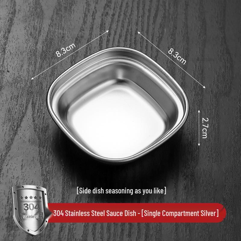 304 Stainless Steel Round Dipping Dish for Korean BBQ & Sauces