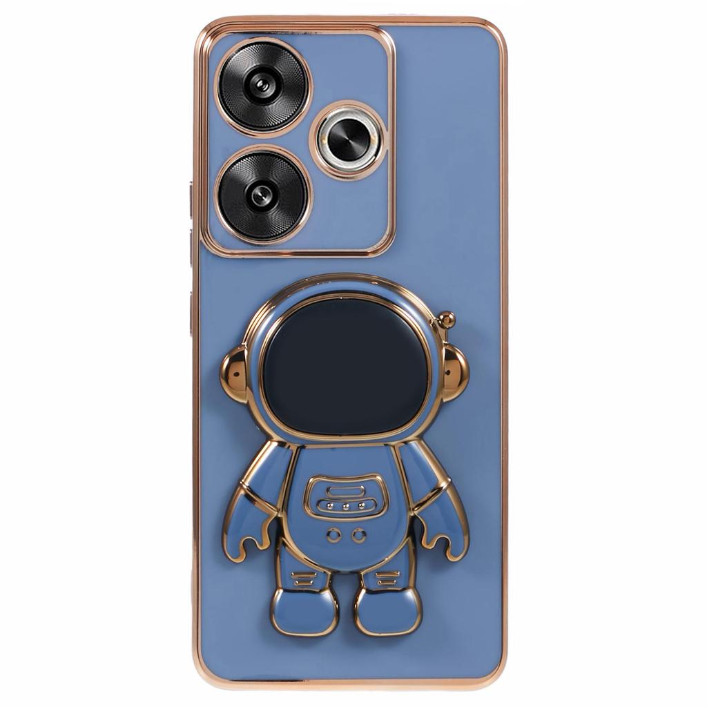 Für Xiaomi Redmi Turbo 3 5G/Poco F6 5G Hülle TPU Handyhülle Galvanisiert mit Astronaut Versteckter Ständer