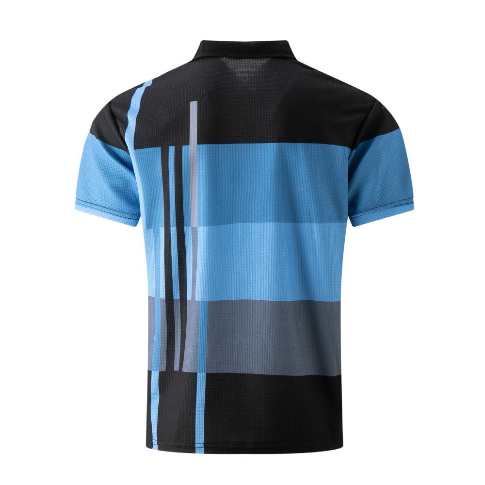 Summer Men's Casual Striped Printed Short Sleeved Polo Shirt