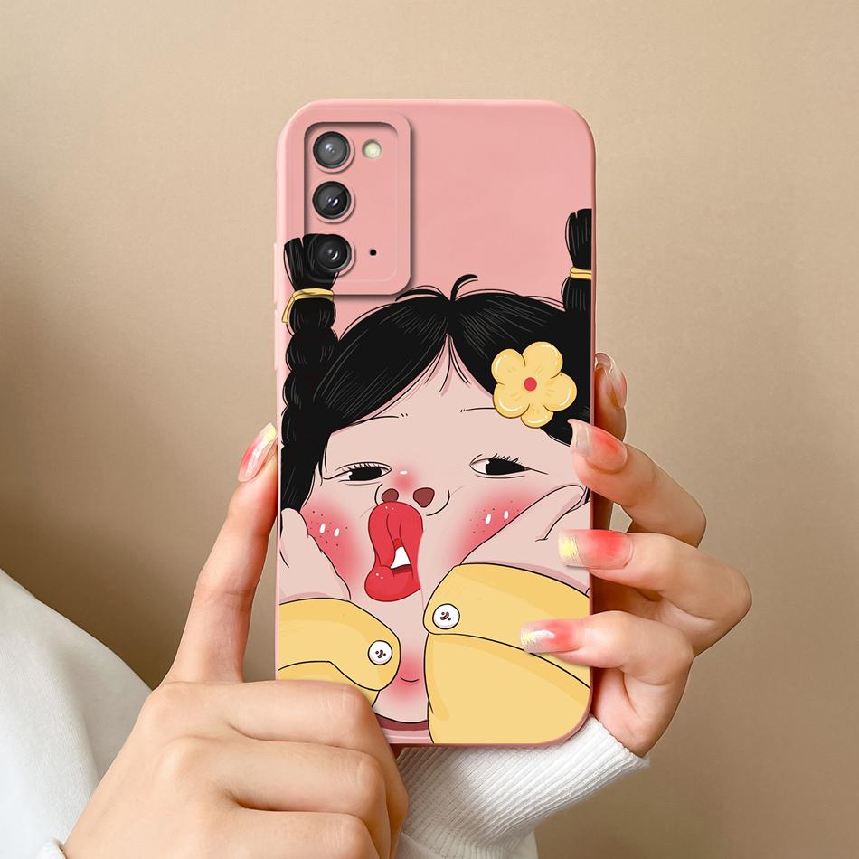 For Samsung Galaxy Note 20 Ultra Case Cute Anime Soft Liquid Silicone Back Cover For Samsung Note20 Ultra 20Ultra Phone Housing