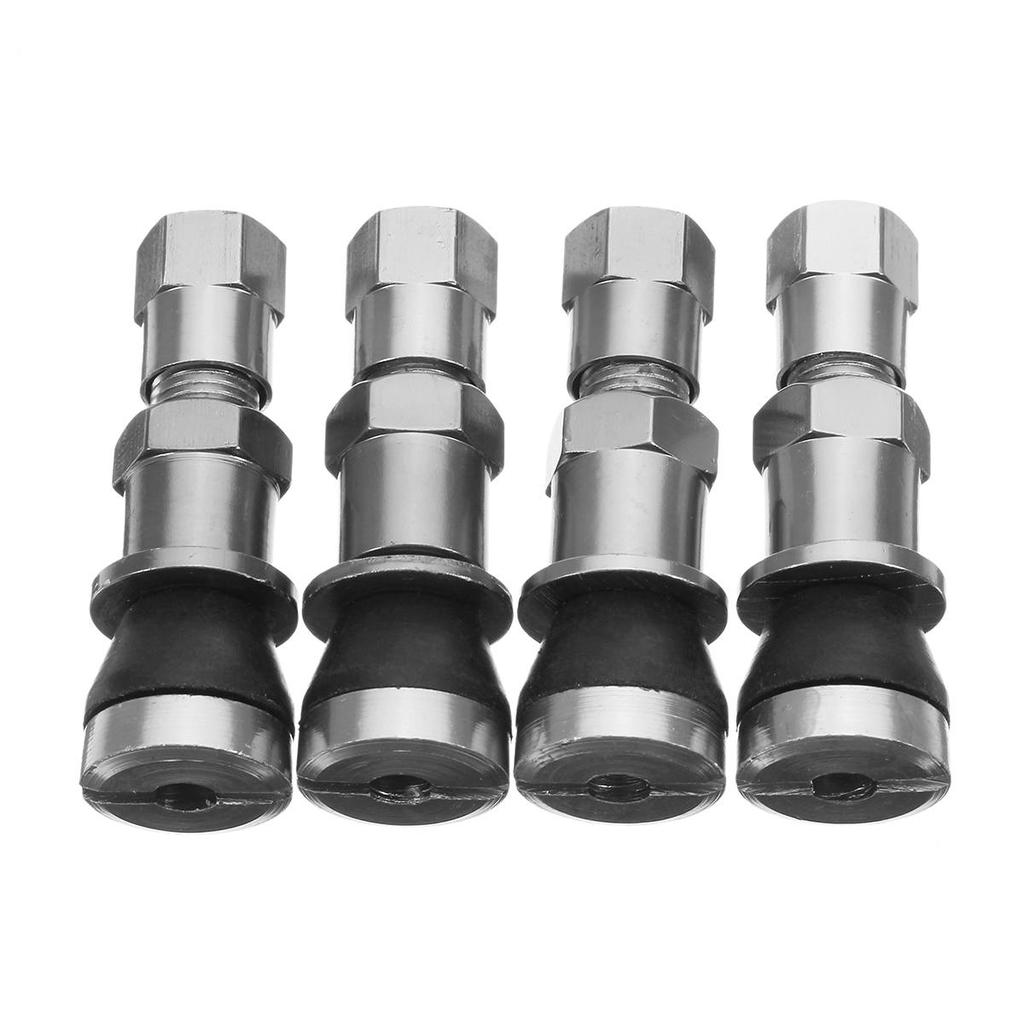 4pc TR416 Clamp/Bolt-in Tire Valve Stem Chrome Brass Vacuum Tire Valve Stems for Passenger Car Light Truck Motorcycl TR416SS Tire Chucks 1