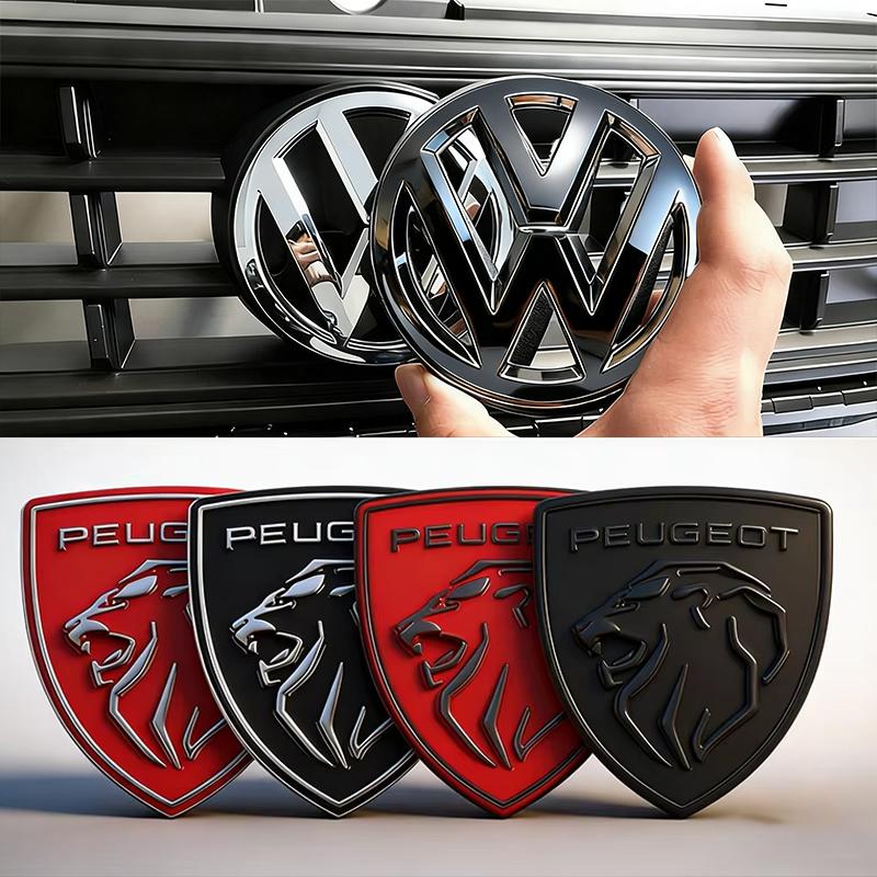 hijk1 Car Logo Front Grille Rear Trunk Decoration Sticker For Peugeot For VW GTI Golf MK6 MK7 Polo Passat B7 CC Tiguan CC/Car keychain