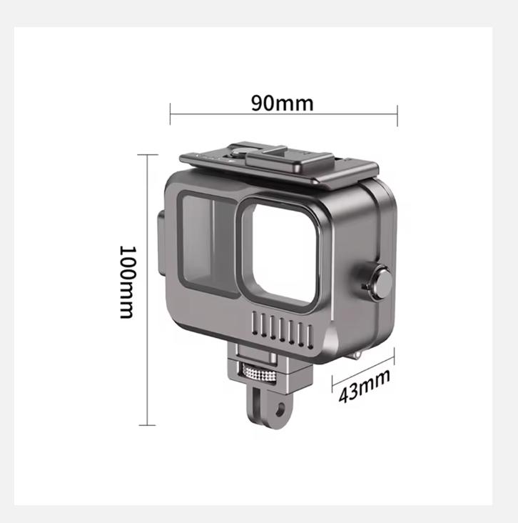 Custodia Impermeabile in Alluminio Subacquea 40M Alloggiamento Protettivo per Gopro Hero 12 11 10 9 Accessori Design a Doppia Slitta a Freddo