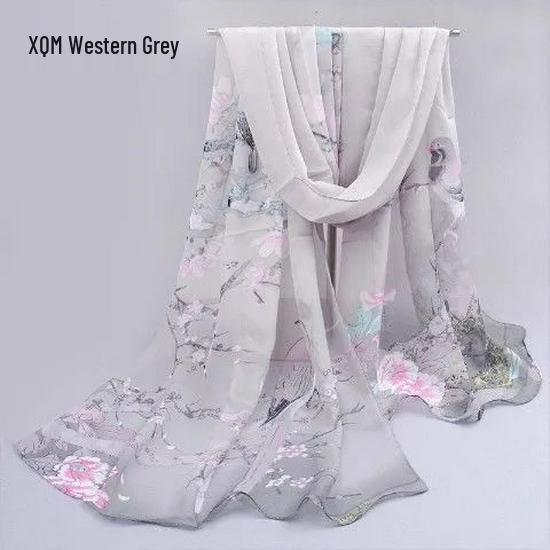 All-Season Oversized Chiffon Scarf for Women - Sun Protection & Versatile Wear