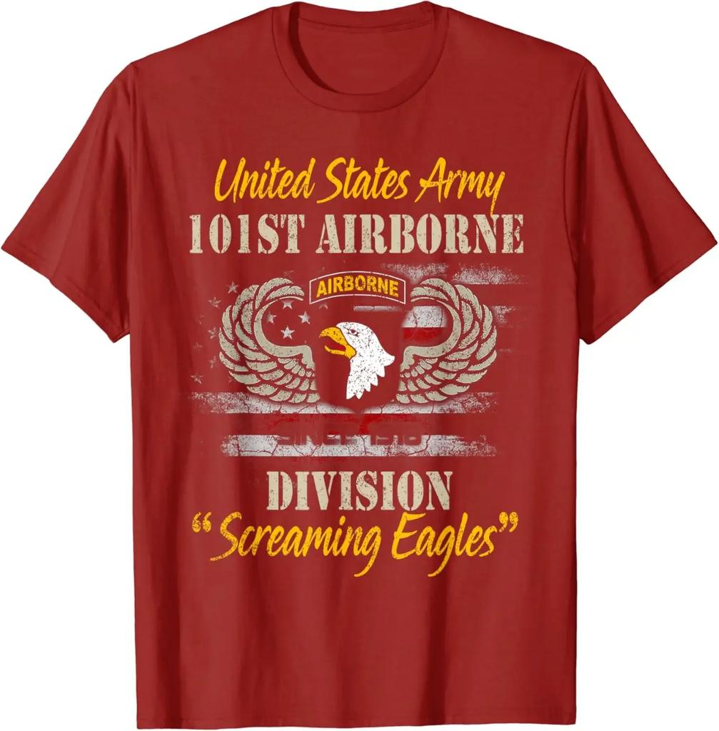 US Army 101st Airborne Division Veteran TShirt 100 Cotton ONeck Summer Short Sleeve Casual Mens Tshirt Size S3XL