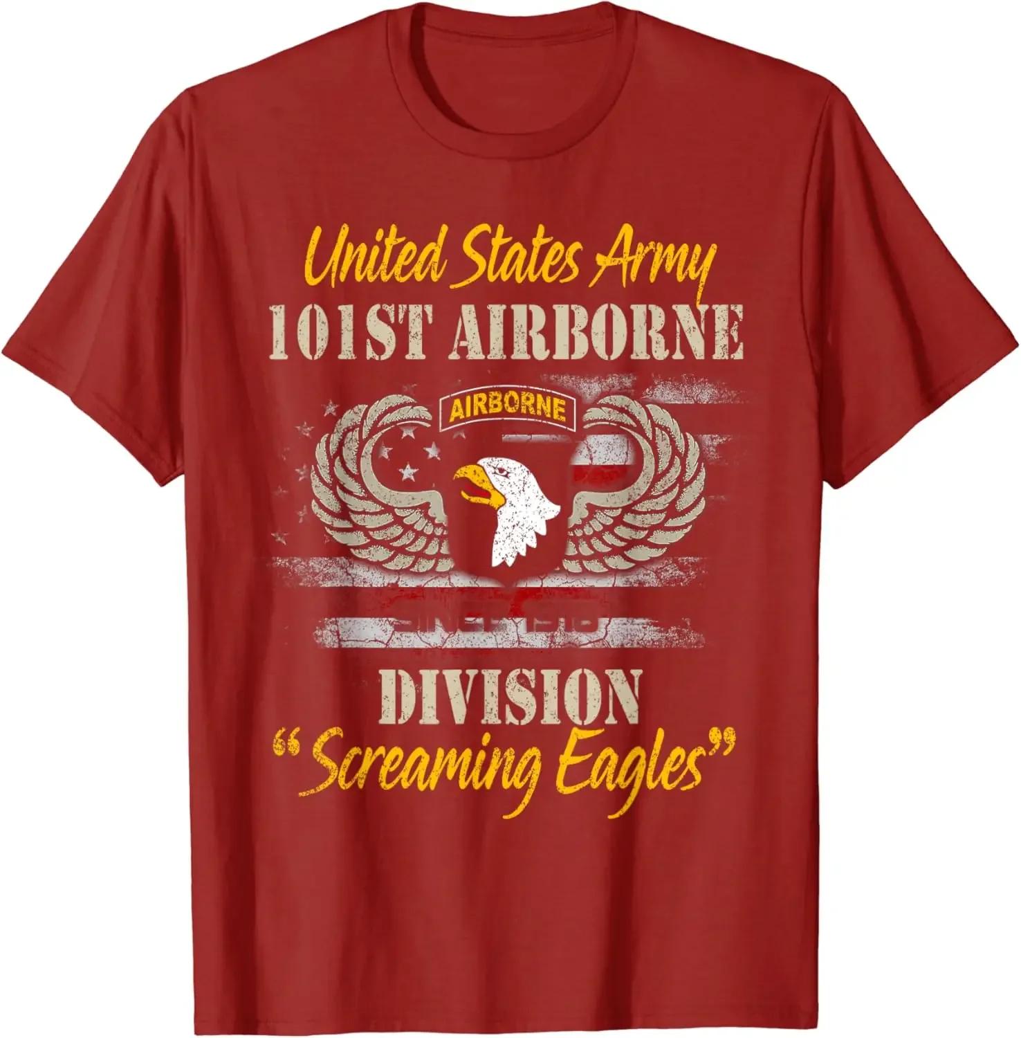 US Army 101st Airborne Division Veteran TShirt 100 Cotton ONeck Summer Short Sleeve Casual Mens Tshirt Size S3XL S