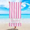 Summer Striped Beach Towel Quick Dry Peach Skin Microfiber Pool Towel Large Decorative Bath Towel For Vacation Travel Swimming