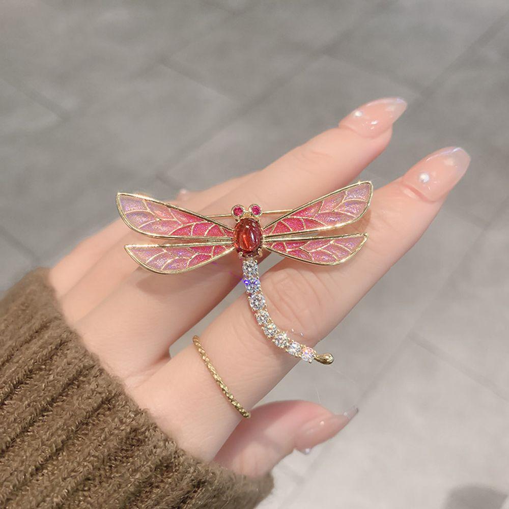 

Crystal Zircon Scarf Pin Backpack Decoration Korean Enamel Pin Badges Pin Women Dragonfly Brooches